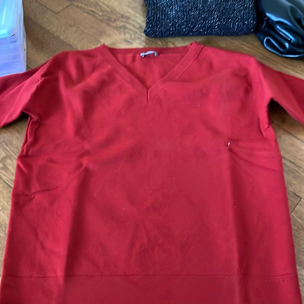 Cos, vneck, Red wool sweater